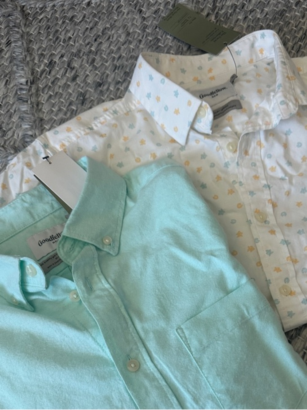 Goodfellow & Co Mint Green Button-Down and White Star Print Shirt Set